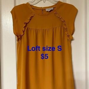 LOFT Golden Ruffle Sleeve Blouse